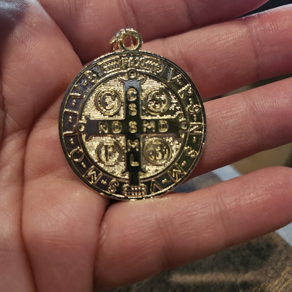 Gold Saint Benedict Pendant - Picture 2 of 2